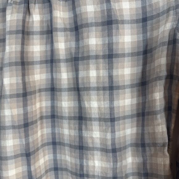 Abercrombie & Fitch Tan & Blue Plaid Button Up Shirt Women’s Size SMALL Preowned - Picture 16 of 16